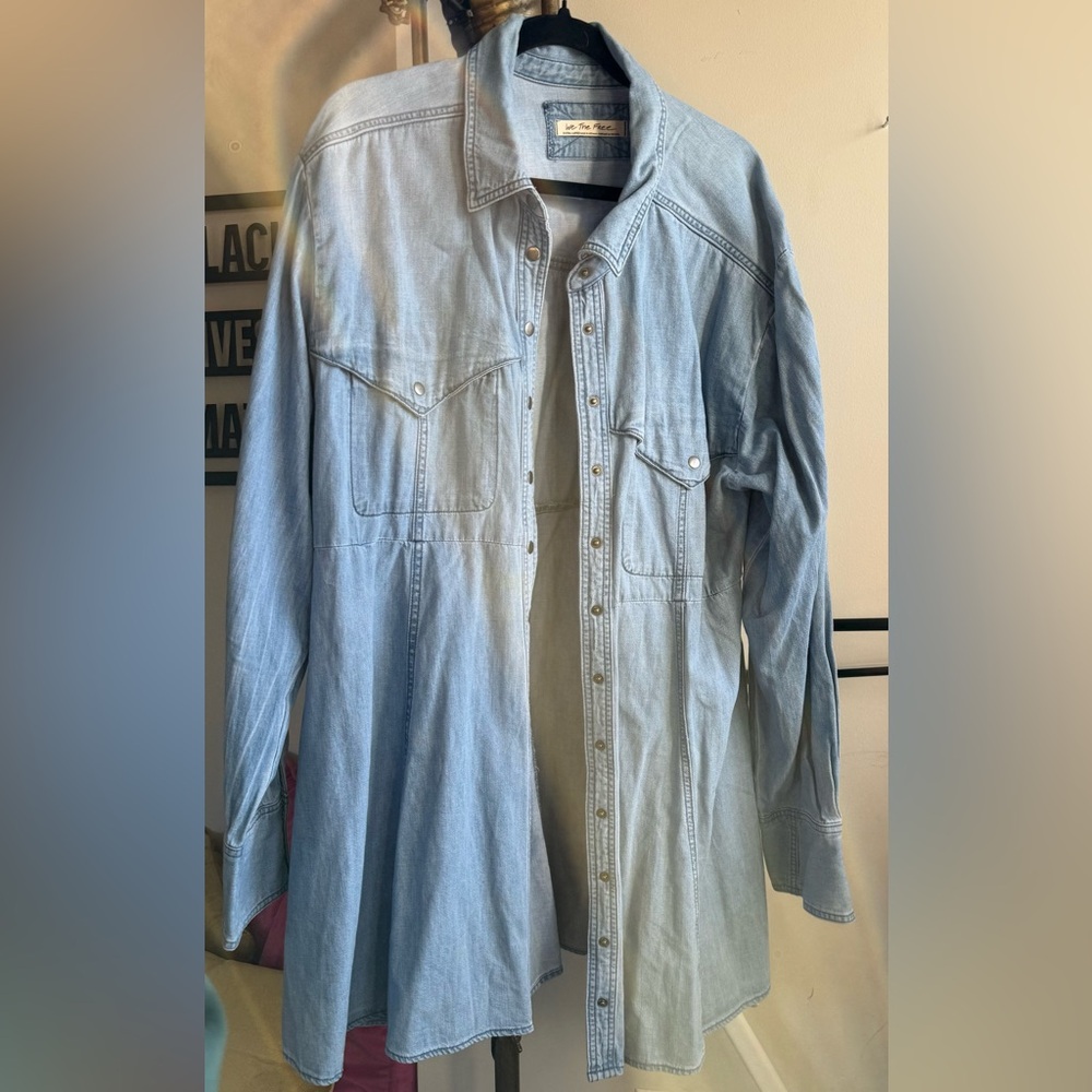 We The Free Light Blue Denim Jacket